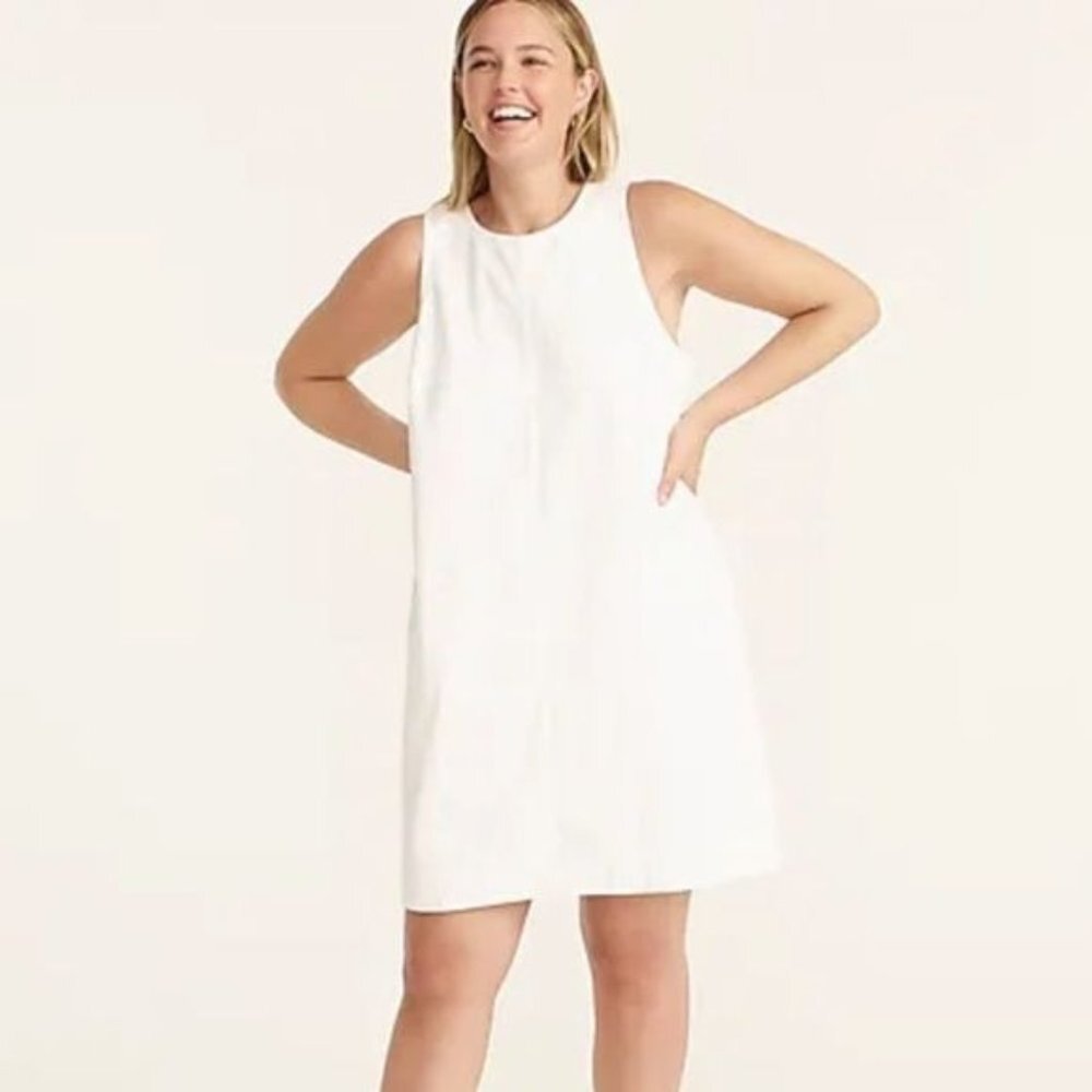 J Crew denim white shift dress, AK257 Size 00